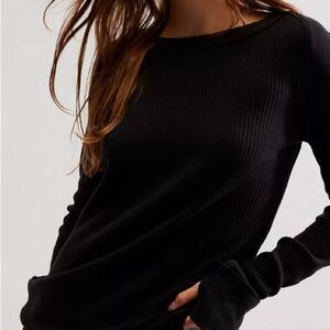 Free People Honey B Crew Neck Thermal Long Sleeve - Size Small